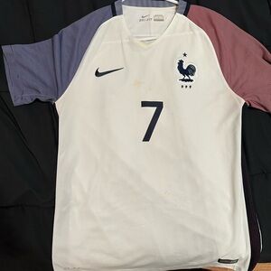 Nike White and Blue Jersey Shirt